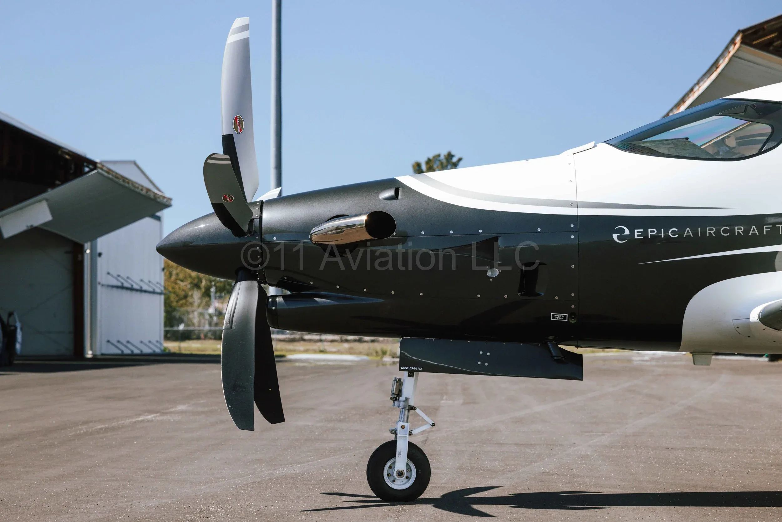 Exterior view of a 2025 Epic Aircraft E1000 AX, N89AX.
