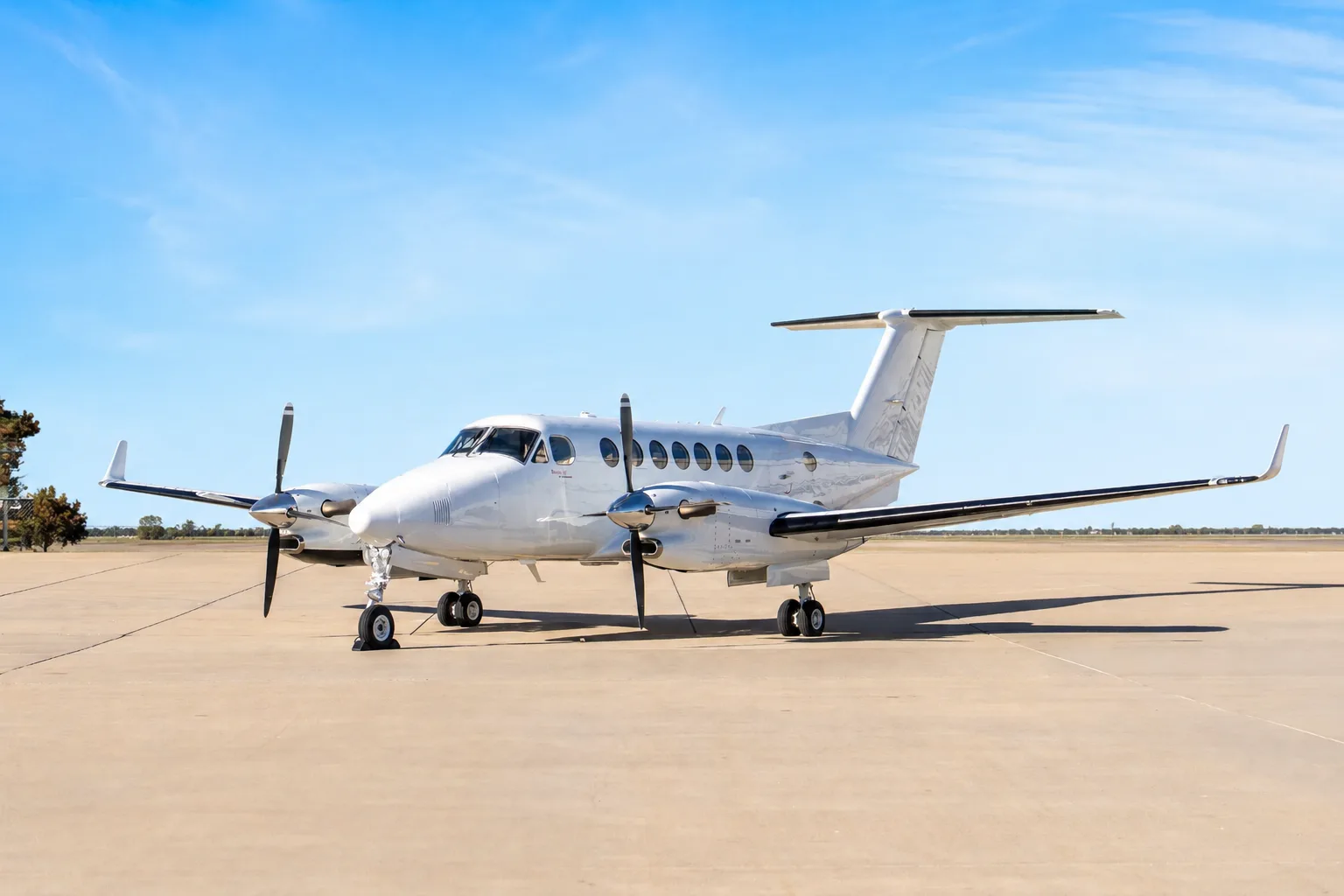 Cabin interior of a 2014 Beechcraft King Air 350i.