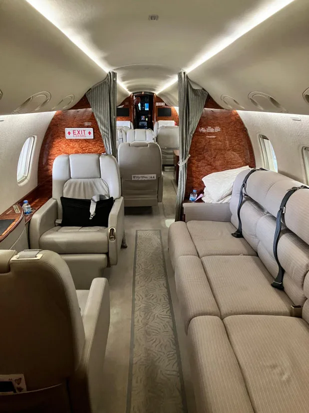 Cabin interior of a 2007 Embraer Legacy 600.