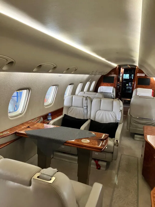 Cabin interior of a 2007 Embraer Legacy 600.