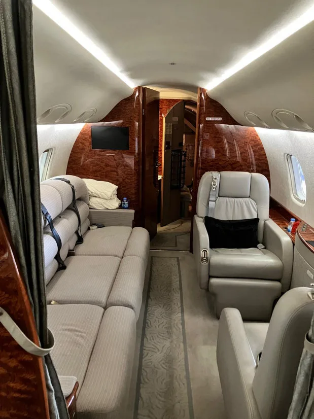 Cabin interior of a 2007 Embraer Legacy 600.