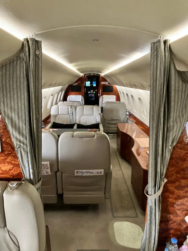 Cabin interior of a 2007 Embraer Legacy 600.