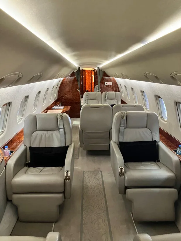 Cabin interior of a 2007 Embraer Legacy 600.