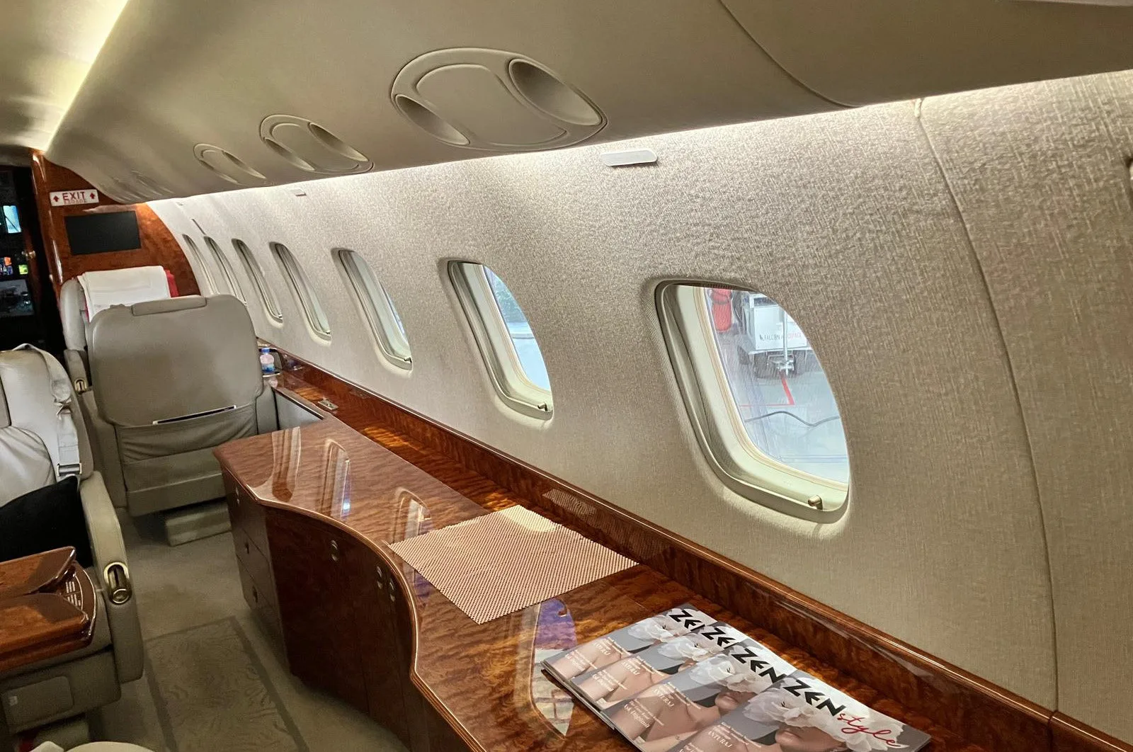 Cabin interior of a 2007 Embraer Legacy 600.
