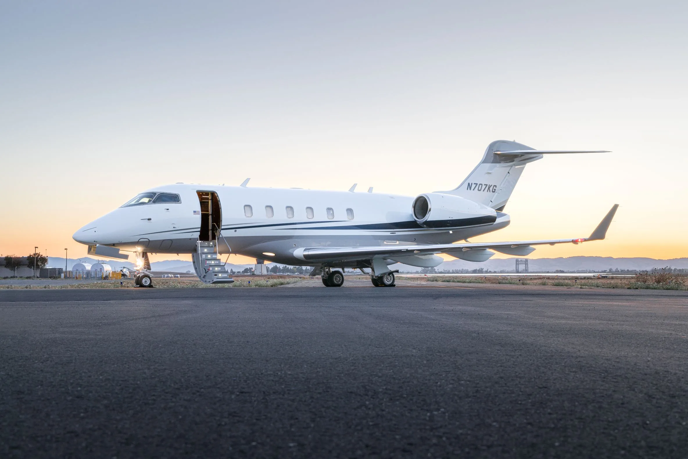 Exterior view of a 2010 Bombardier Challenger 300.