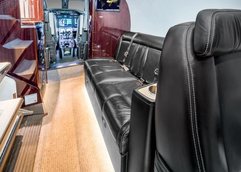 Cabin interior of a 2020 Cessna Citation Latitude.