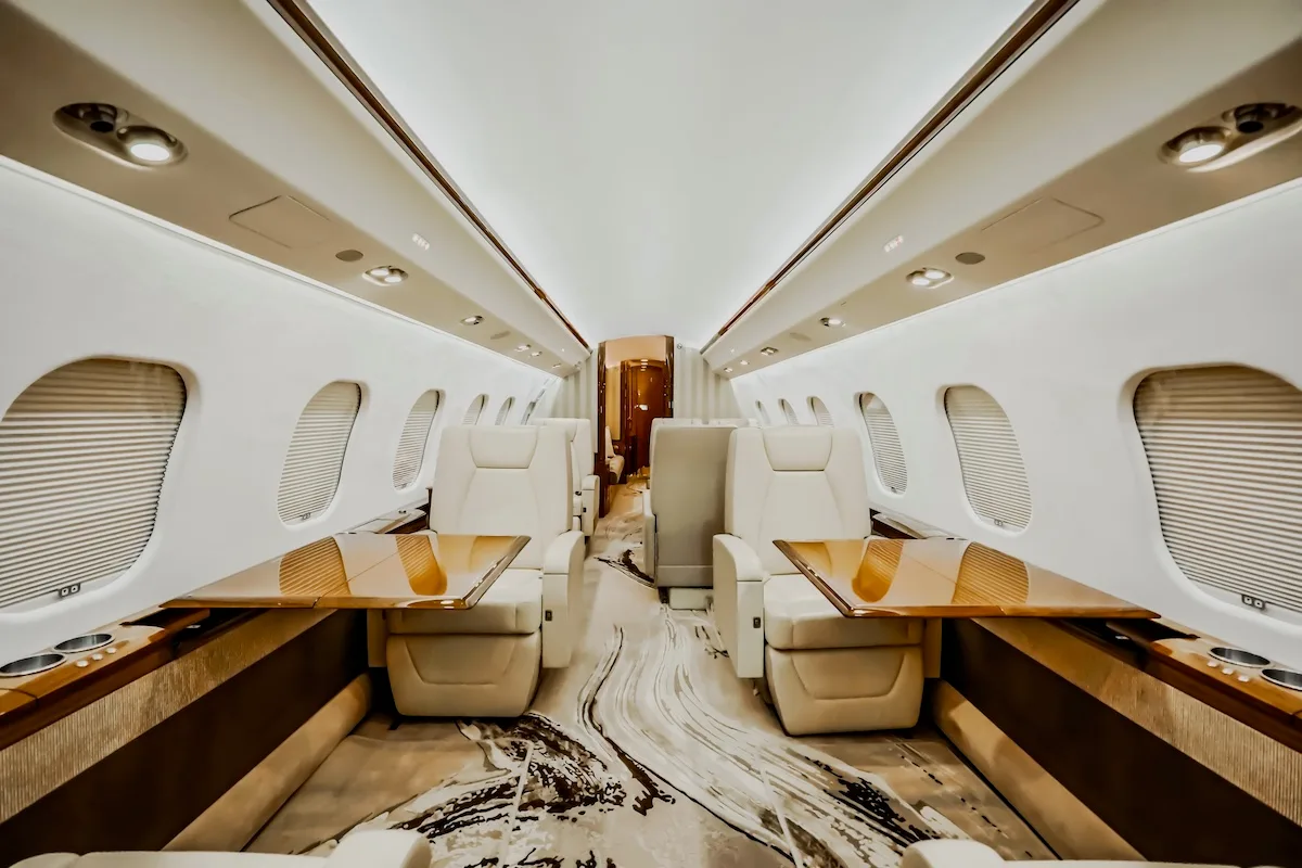 Cabin interior of a 2011 Bombardier Global XRS | SN 9399 |.