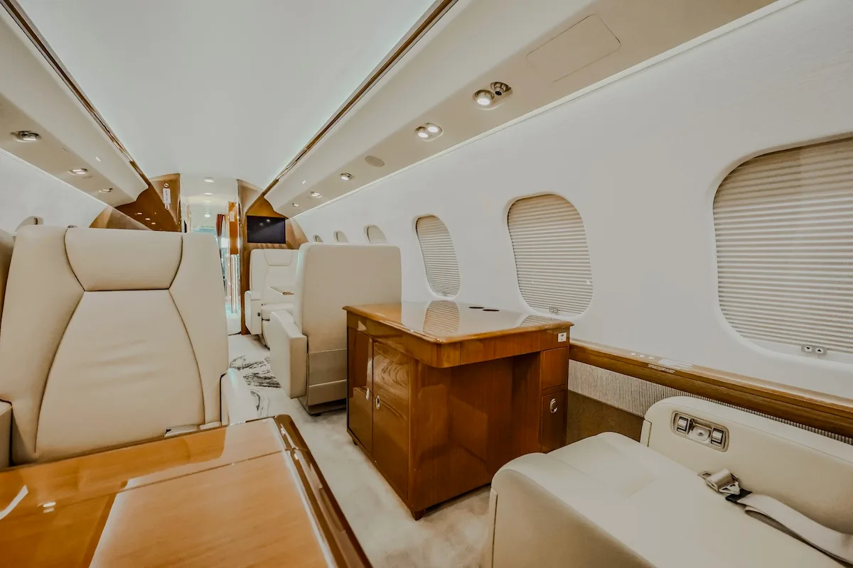 Cabin interior of a 2011 Bombardier Global XRS | SN 9399 |.
