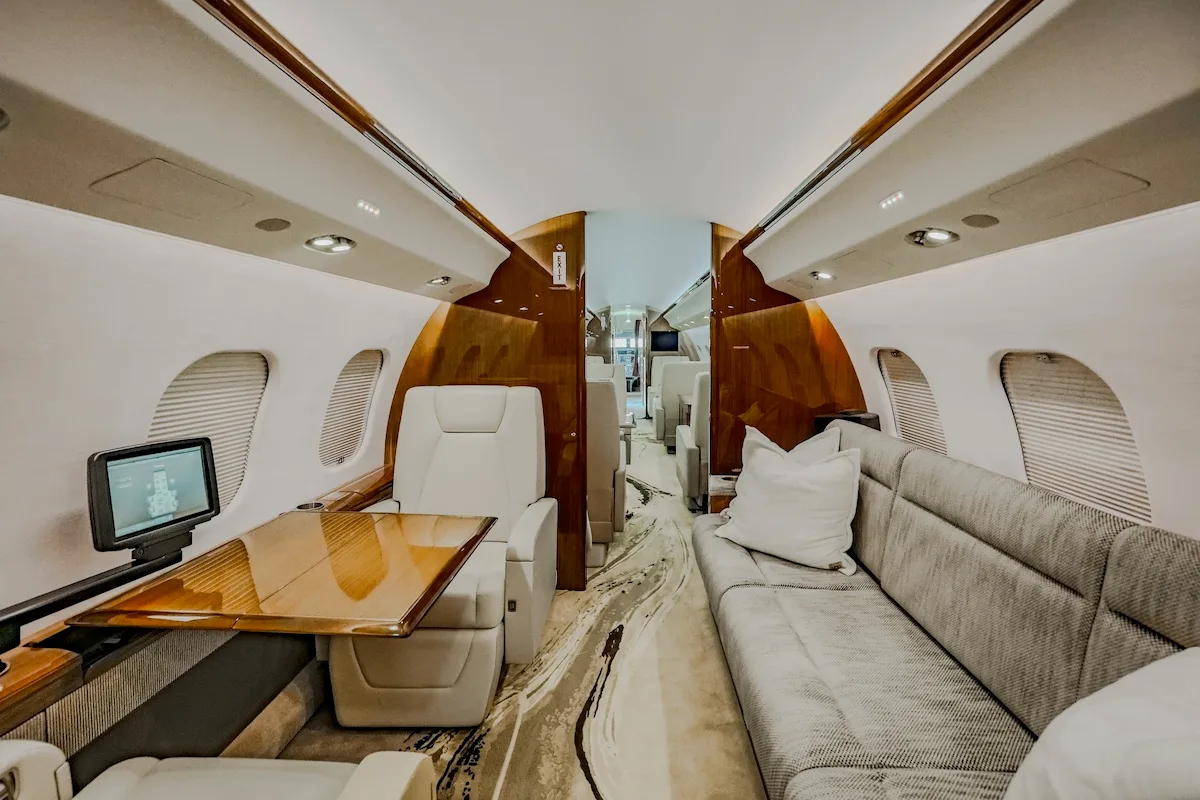 Cabin interior of a 2011 Bombardier Global XRS | SN 9399 |.