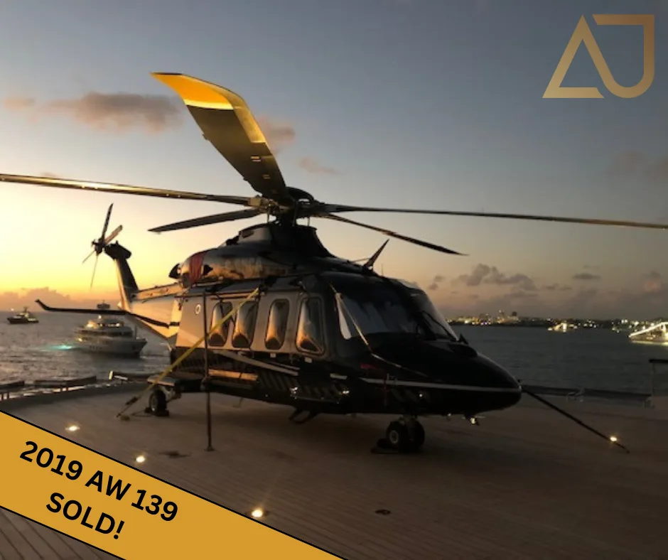 Exterior view of a 2019 Agusta AW139.