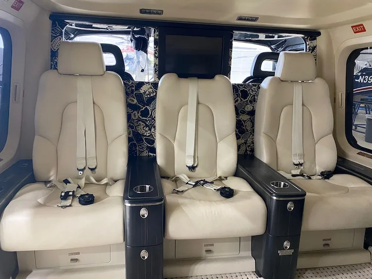 Cabin interior of a 2019 Agusta AW139.