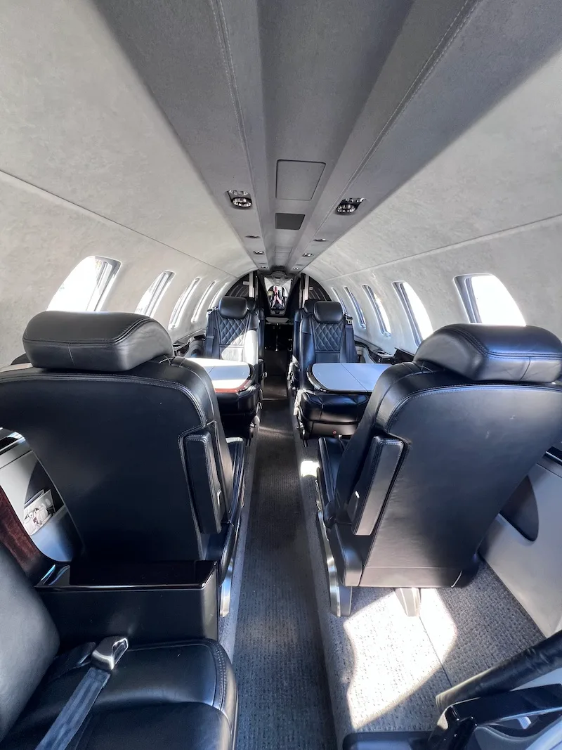 Cabin interior of a 2023 Cessna Citation CJ4 Gen2.