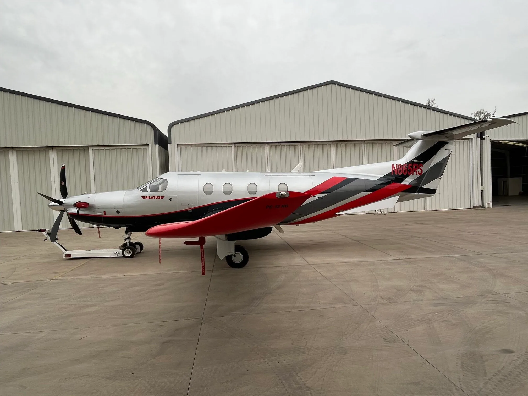 Exterior view of a 2018 Pilatus PC-12 NG, N865RS.