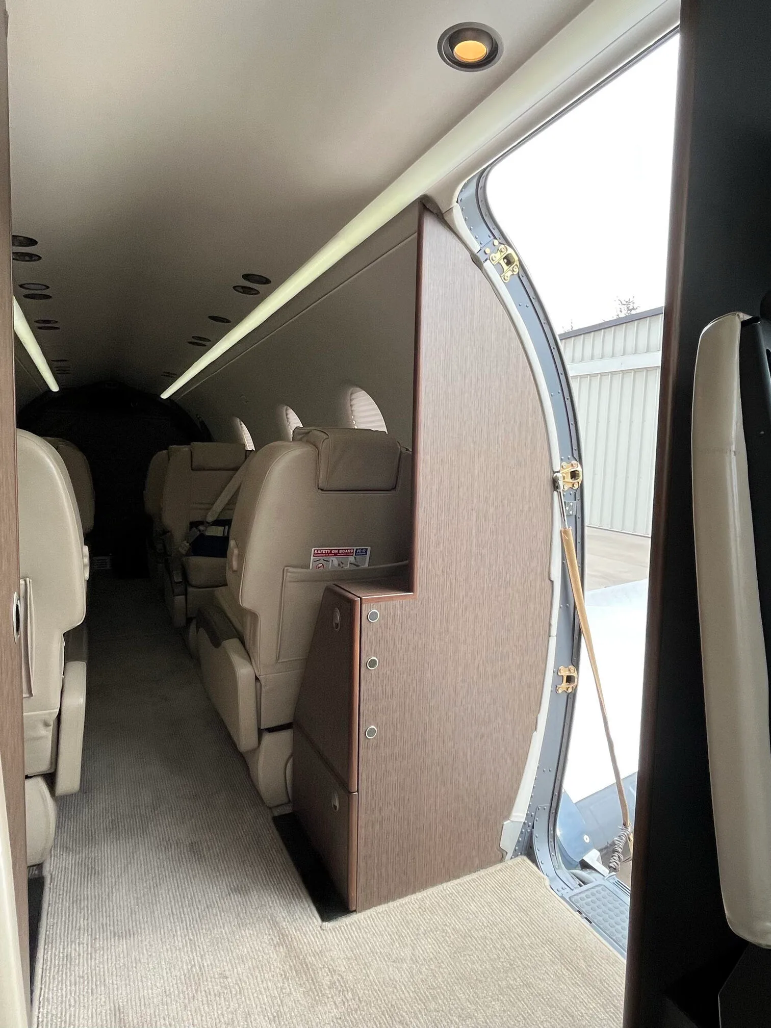 Cabin interior of a 2018 Pilatus PC-12 NG.