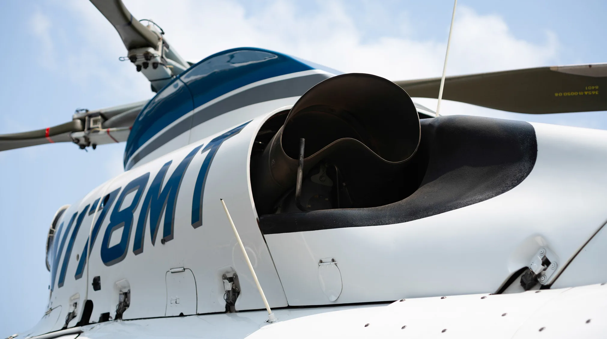 Engine detail of a 1998 Airbus AS365.