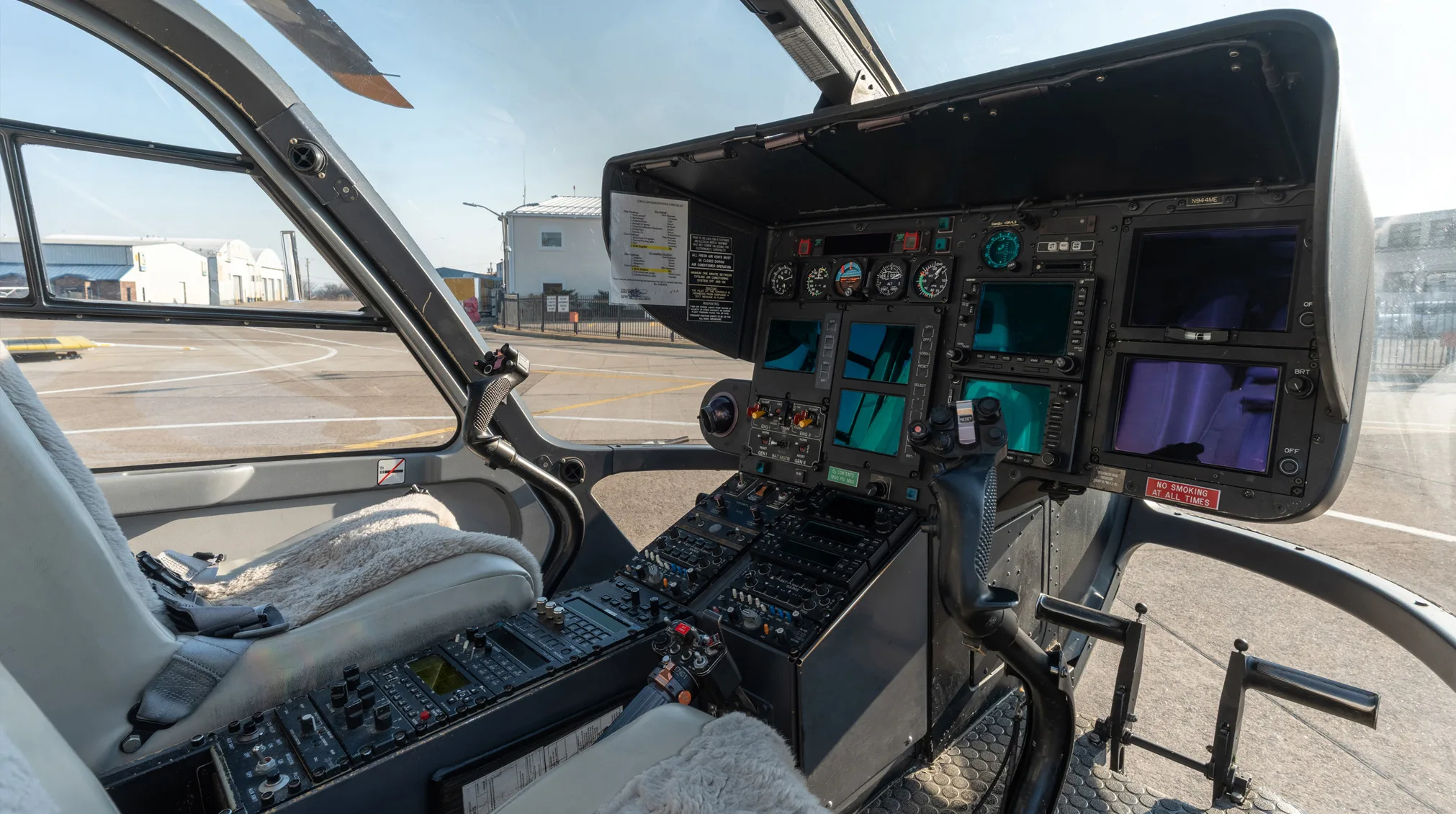 Cockpit and instrument panel of a 2010 Airbus EC135T2+.