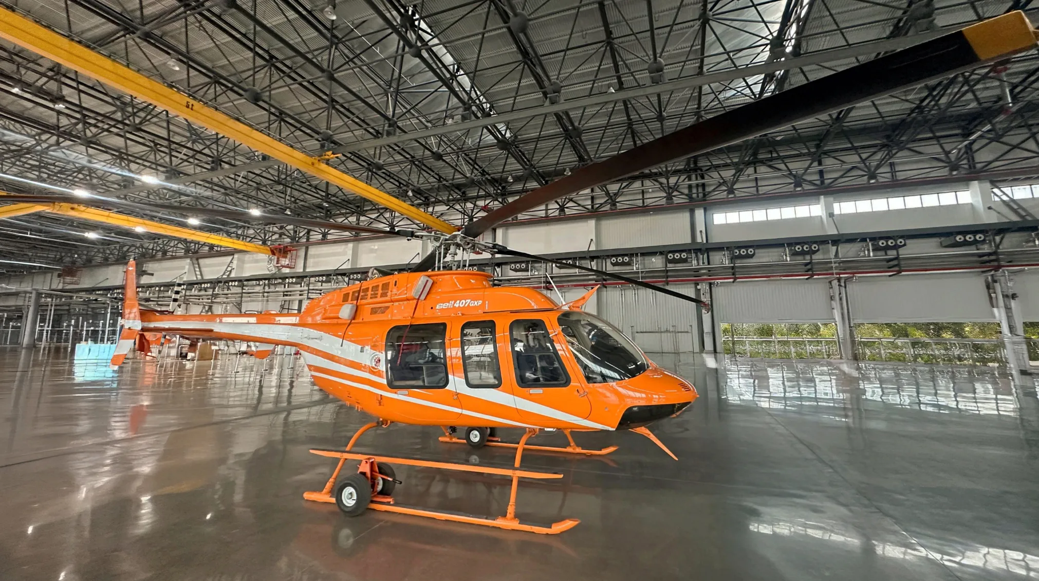 Exterior view of a 2018 Bell 407GXP.