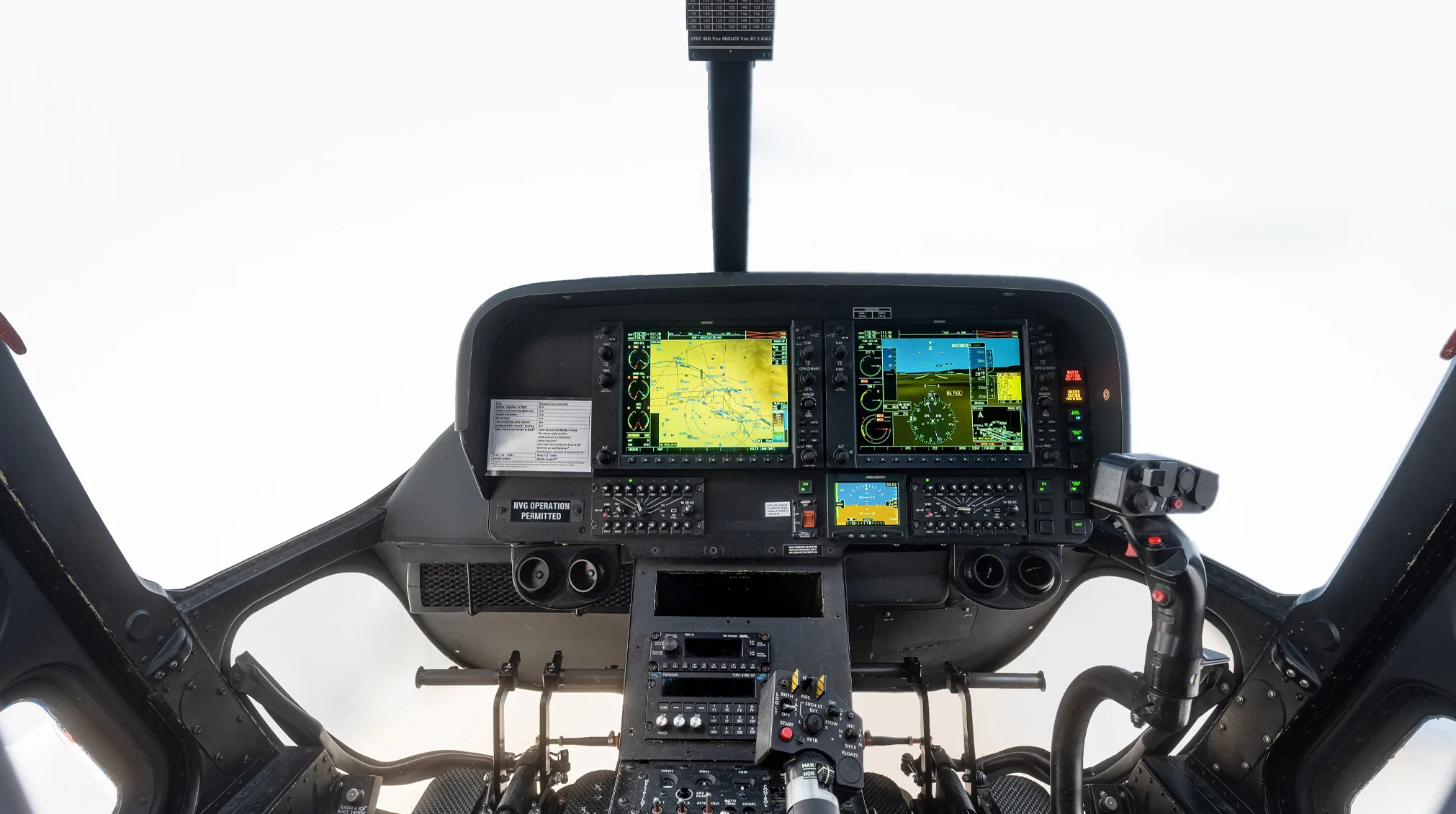 Cockpit and instrument panel of a 2013 Leonardo AW119Kx.