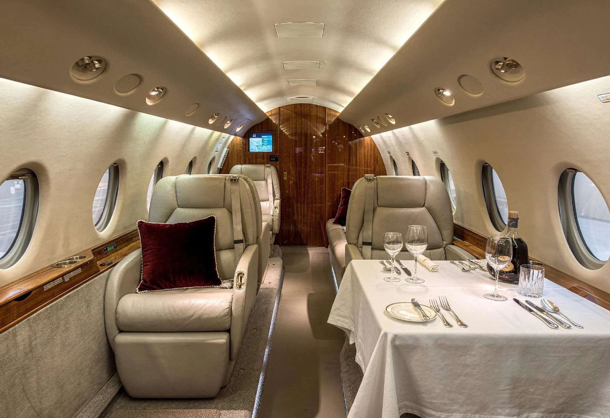 Cabin interior of a Gulfstream G200.