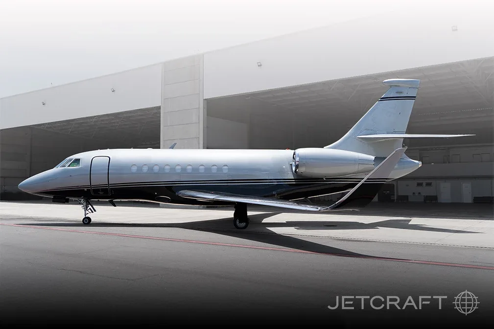 Marketing image of a Dassault Falcon 7X.