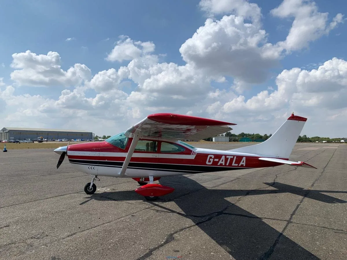 Exterior view of a Cessna Piston 182, G-ATLA.