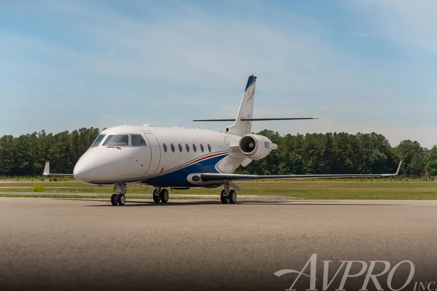 Exterior view of a Gulfstream G200.