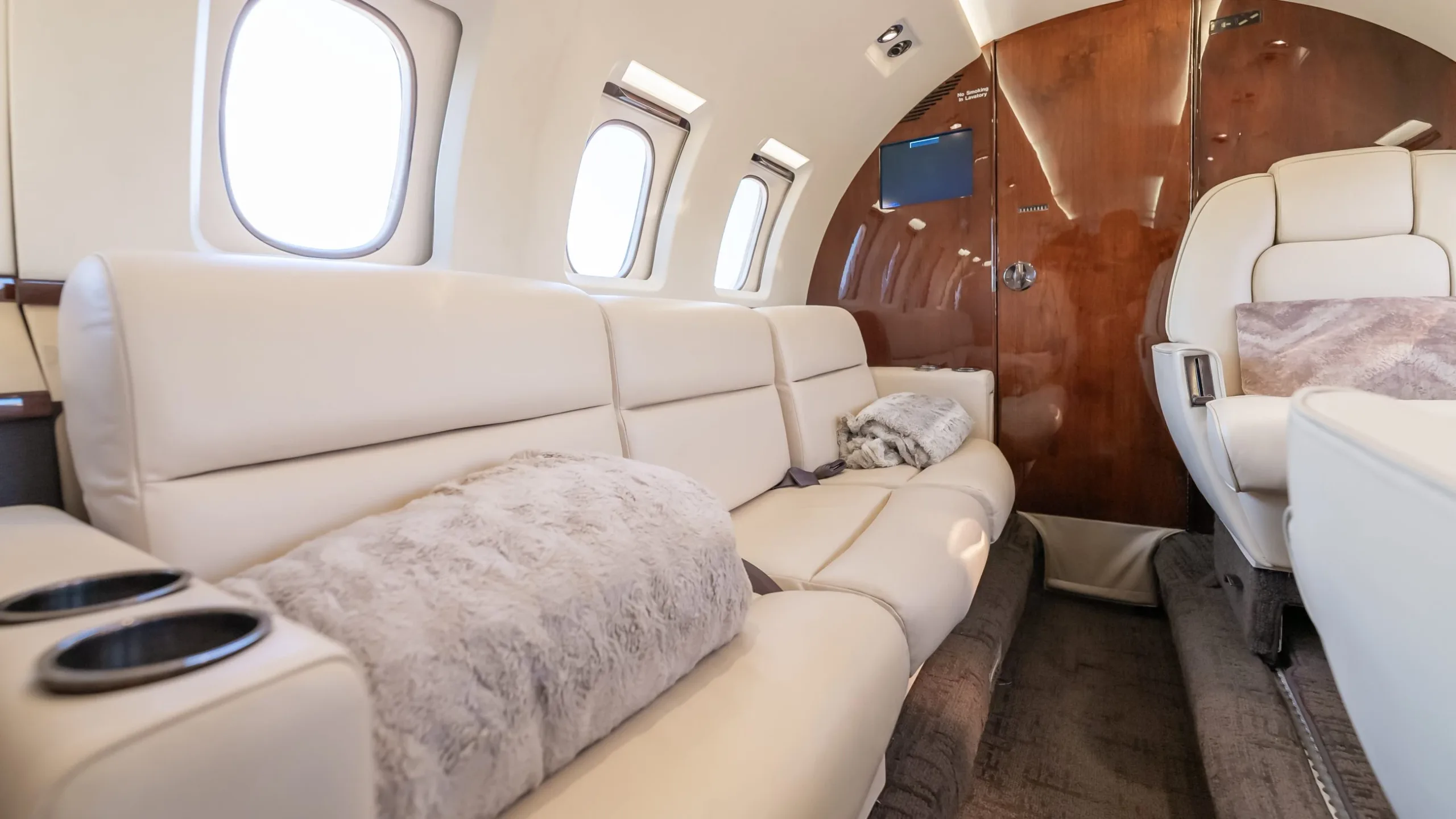 Cabin interior of a Hawker 1000.