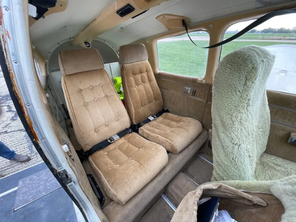 Cabin interior of a Piper Piston.