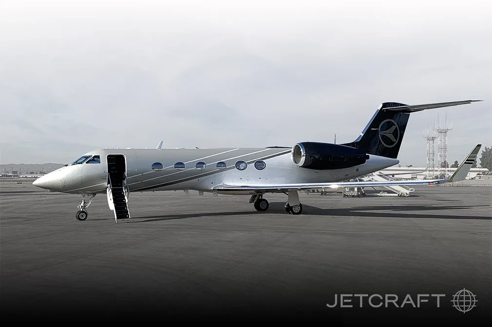 Marketing image of a Gulfstream G150.