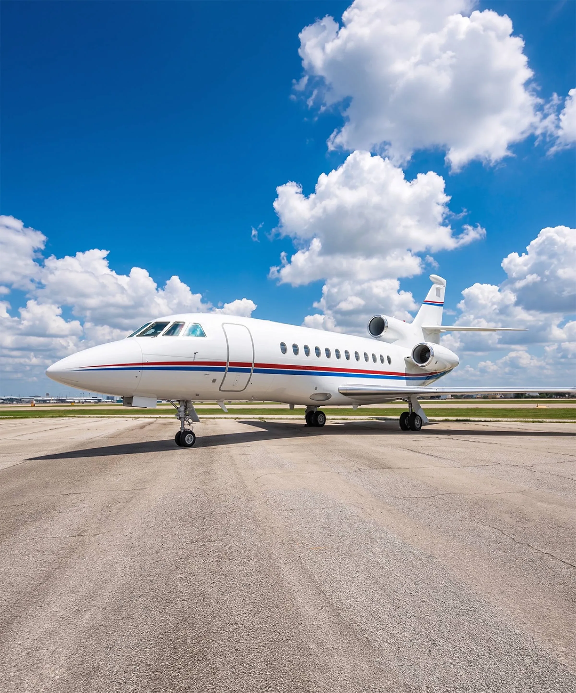 Exterior view of a Dassault Falcon 900.