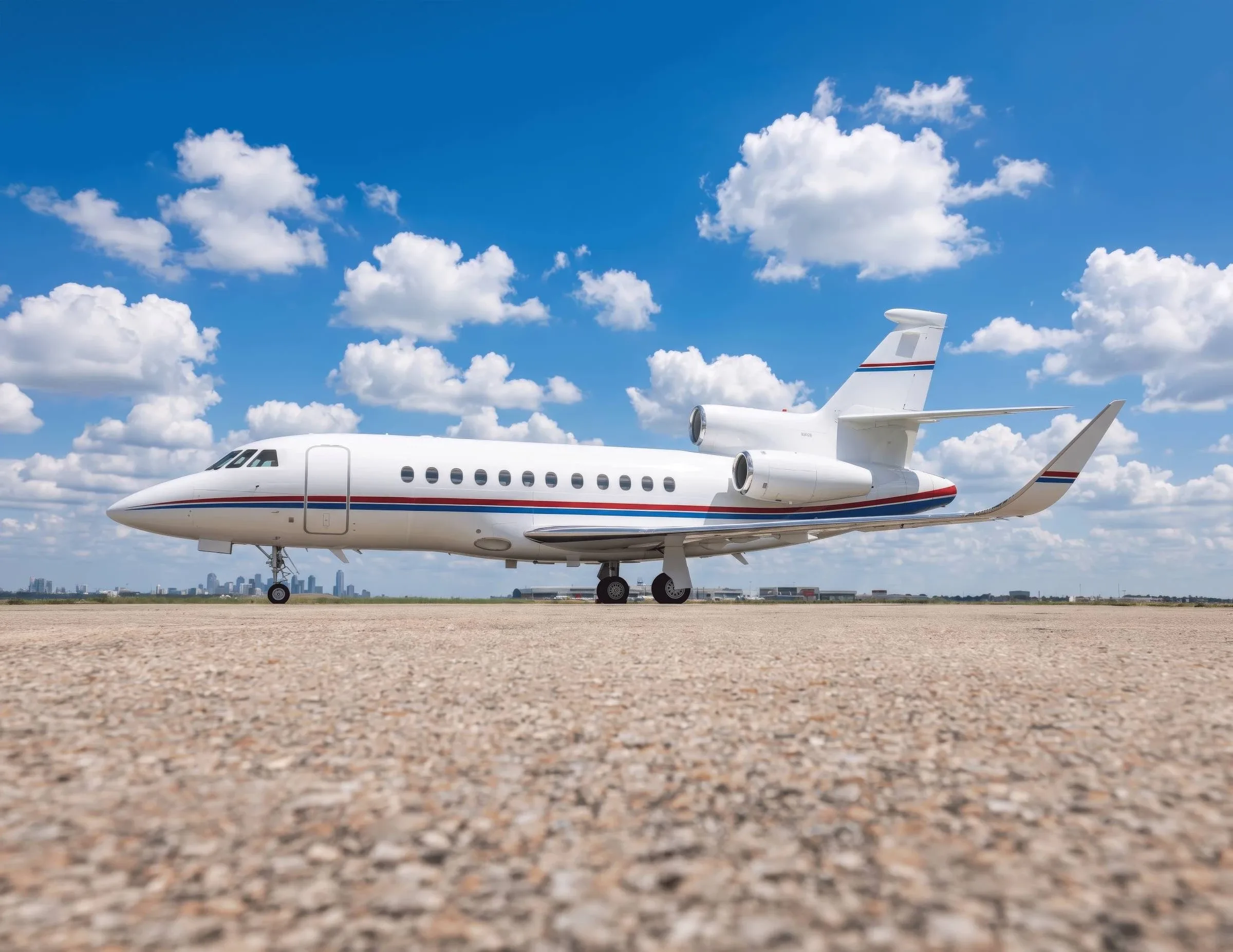 Exterior view of a Dassault Falcon 900.