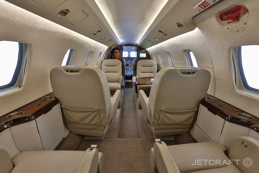 Cabin interior of a 1995 Cessna Citation VII.