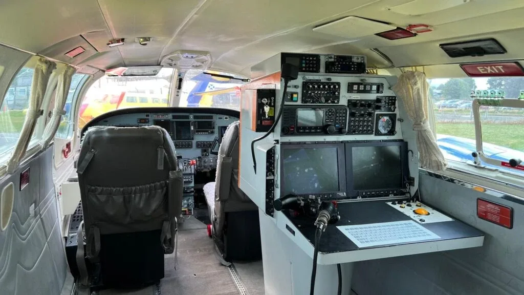 Cockpit and instrument panel of a Cessna Turbo Prop 406.