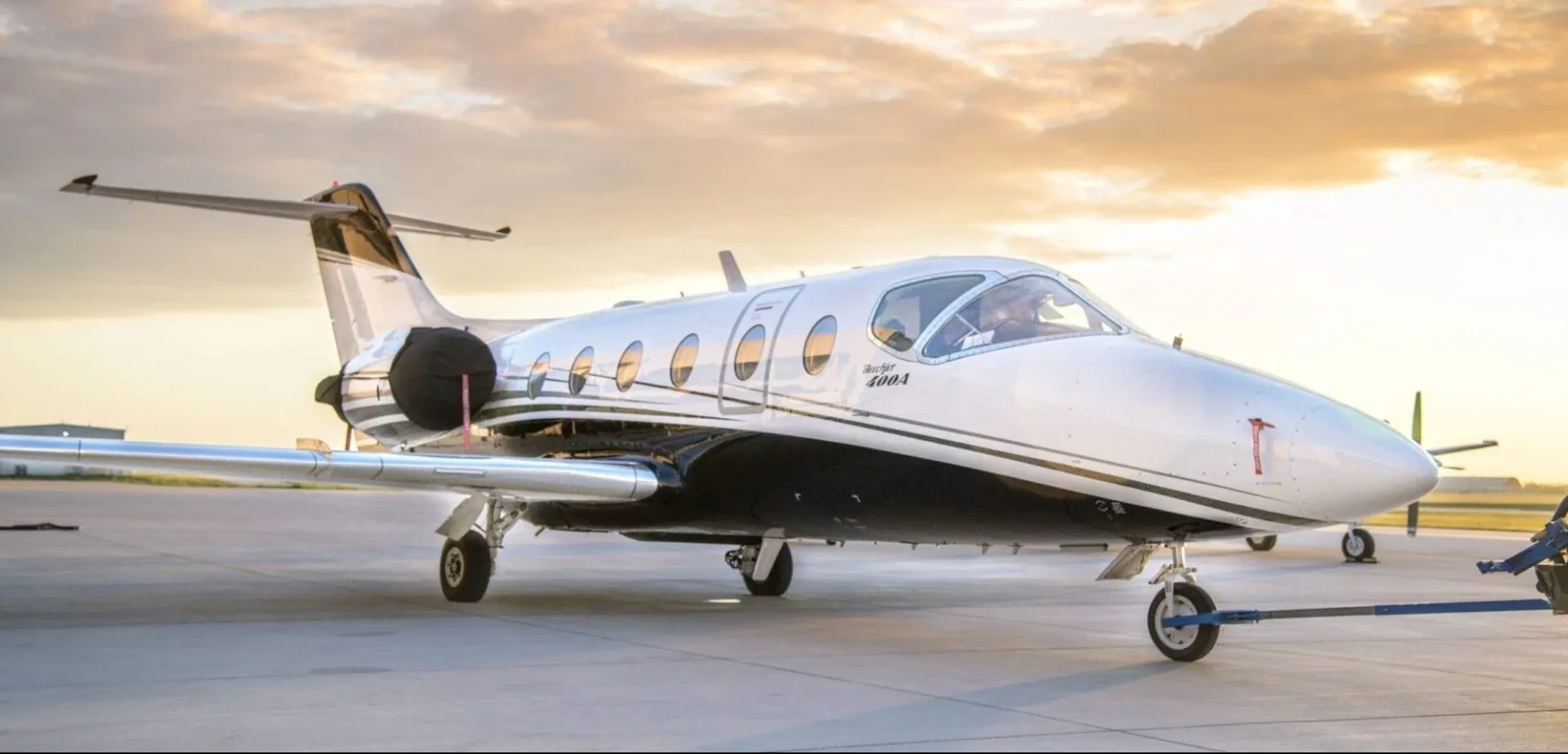 Exterior view of a Hawker 400 Series, N375TC.