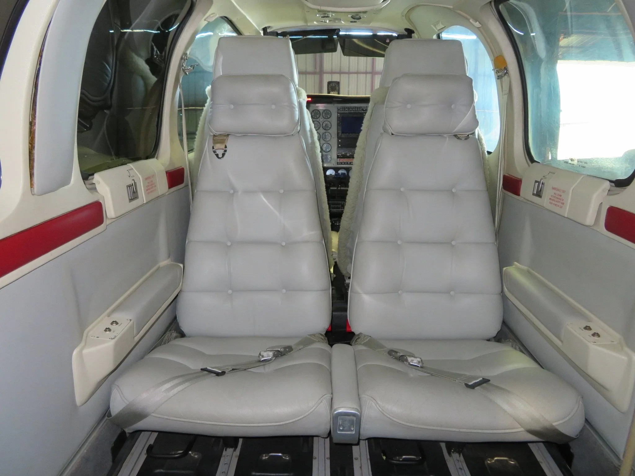 Cabin interior of a Beechcraft Twin Piston Baron 58.