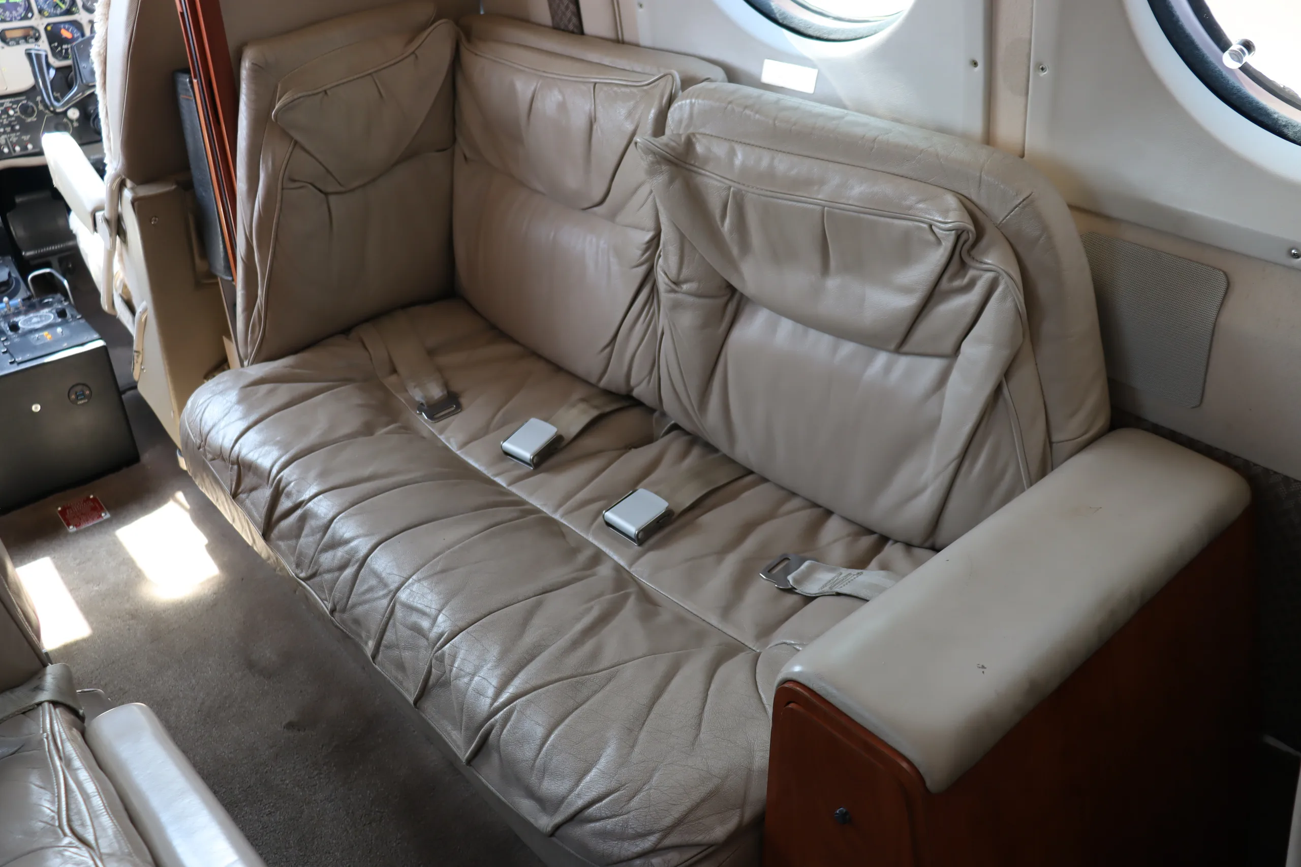 Cabin interior of a 1986 Beechcraft King Air B200.