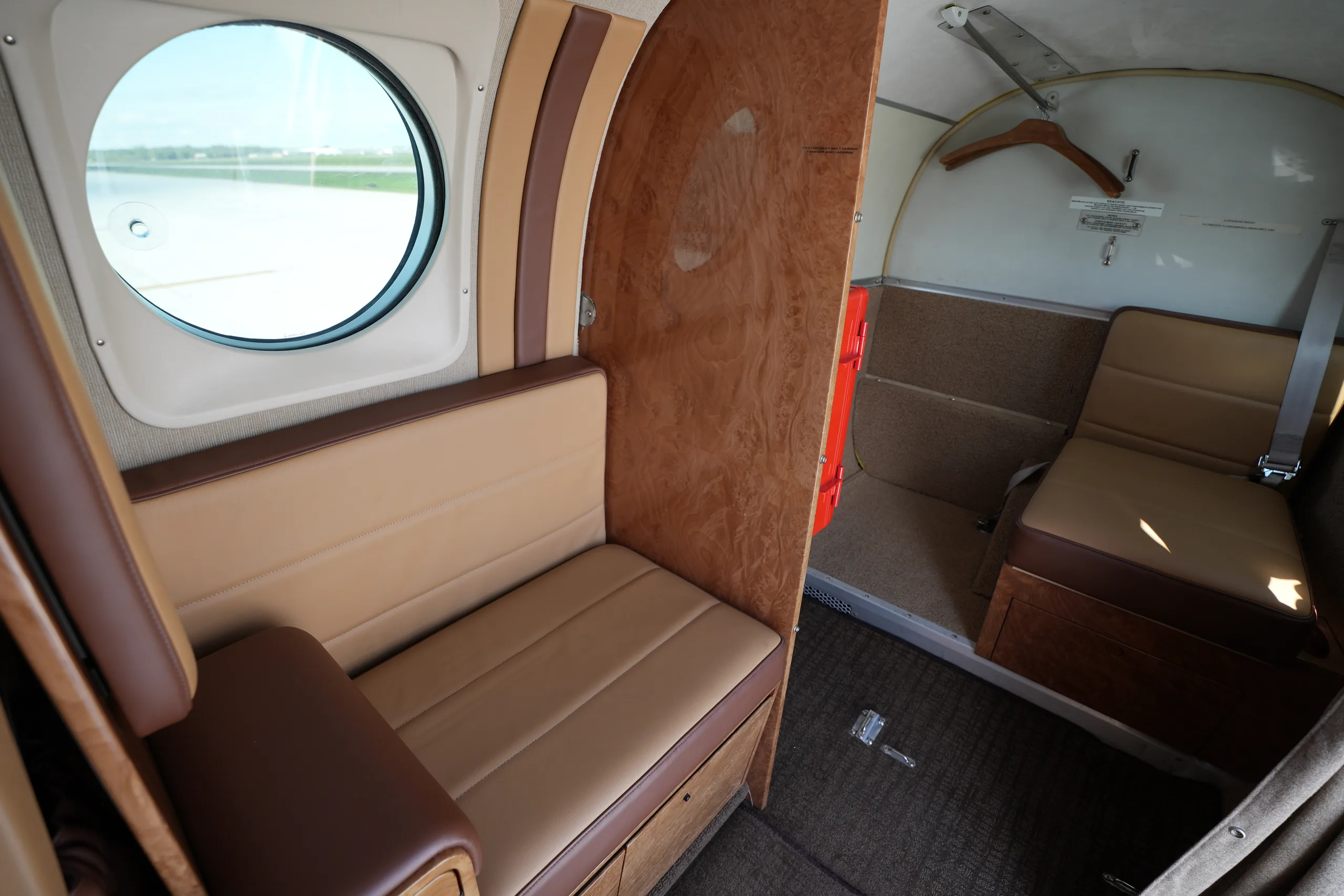 Cabin interior of a 1990 Beechcraft King Air C90A.