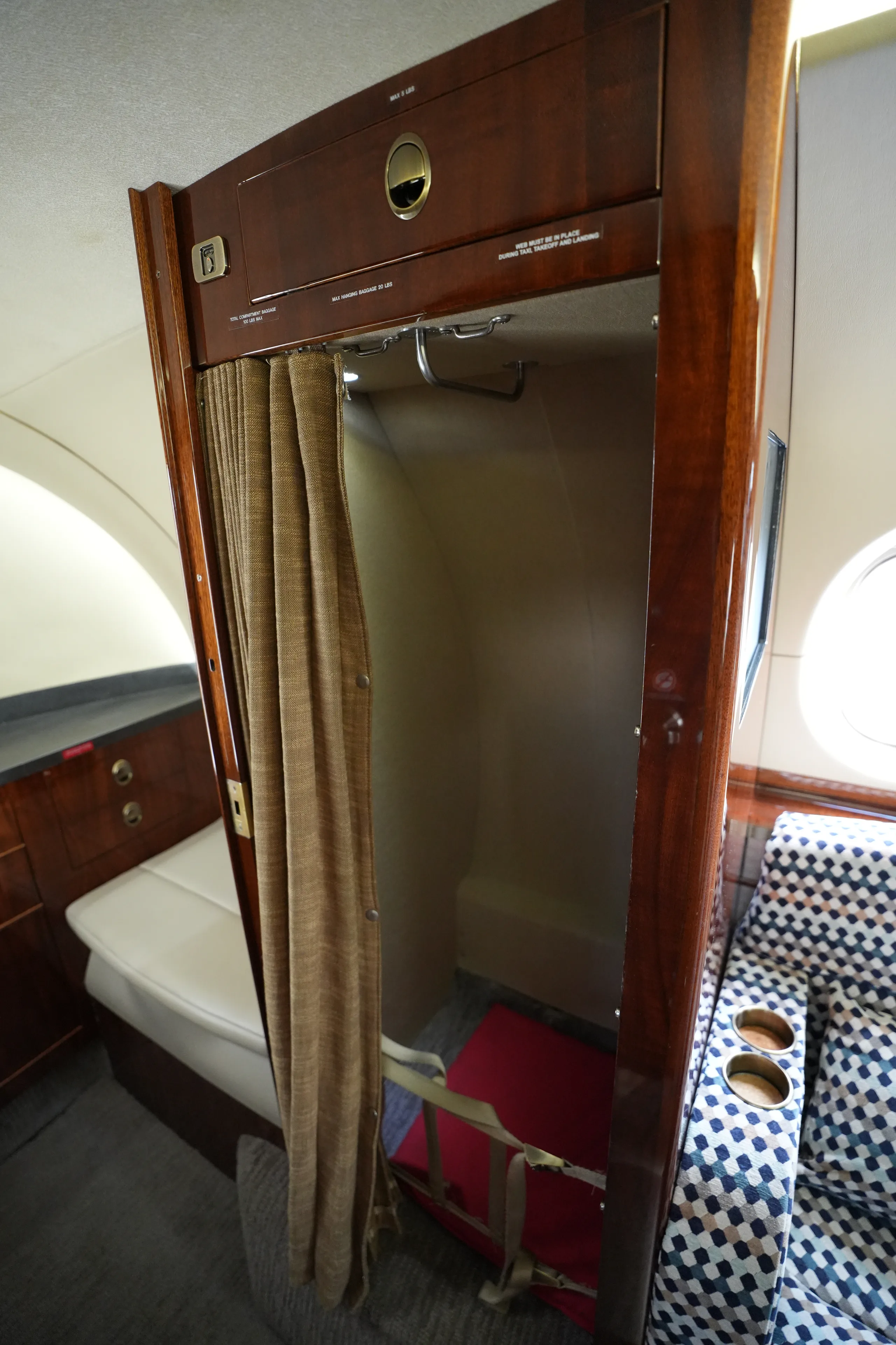 Cabin interior of a 2009 Hawker 900XP.