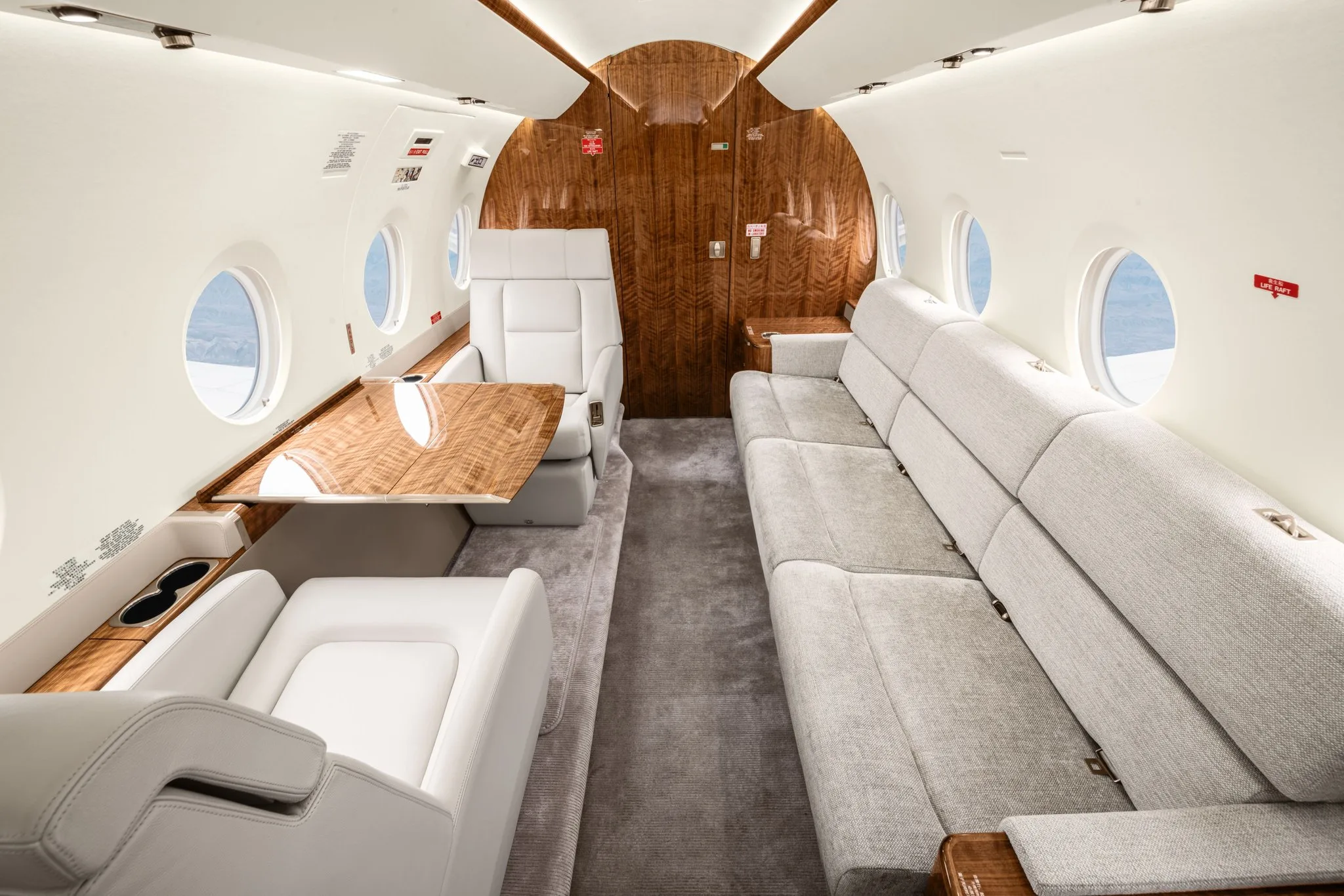 Cabin interior of a 2019 Gulfstream g280.
