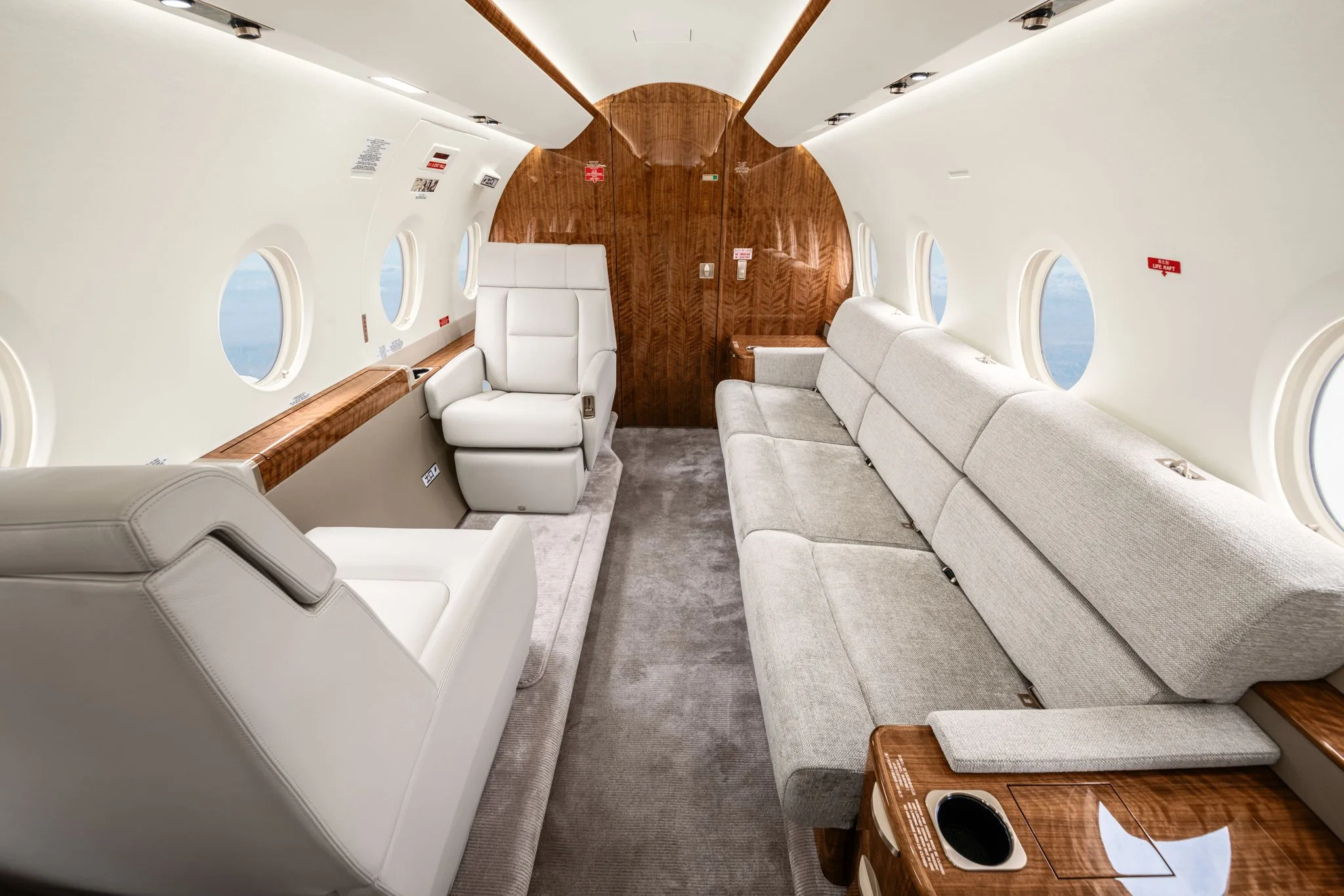 Cabin interior of a 2019 Gulfstream g280.