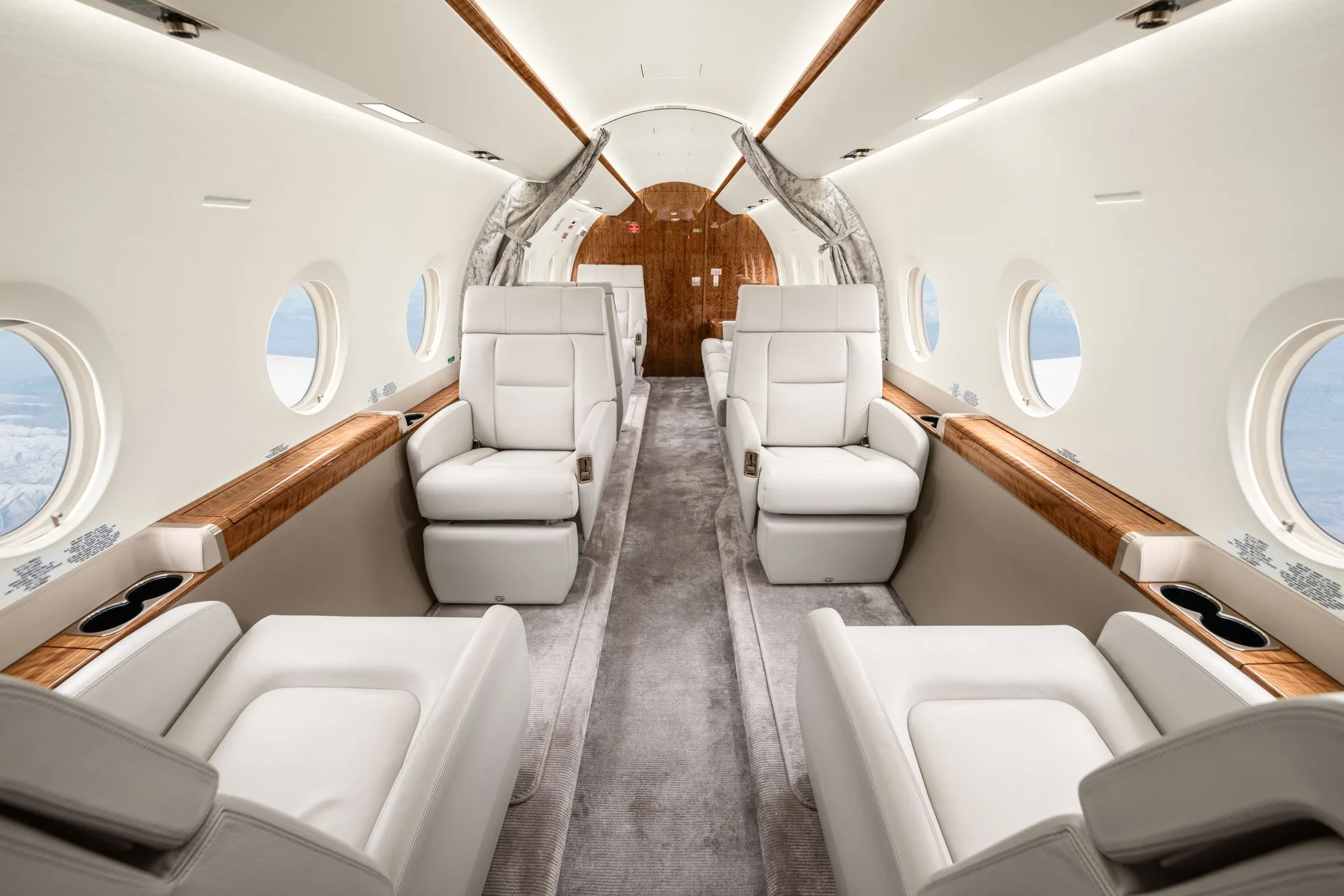 Cabin interior of a 2019 Gulfstream g280.