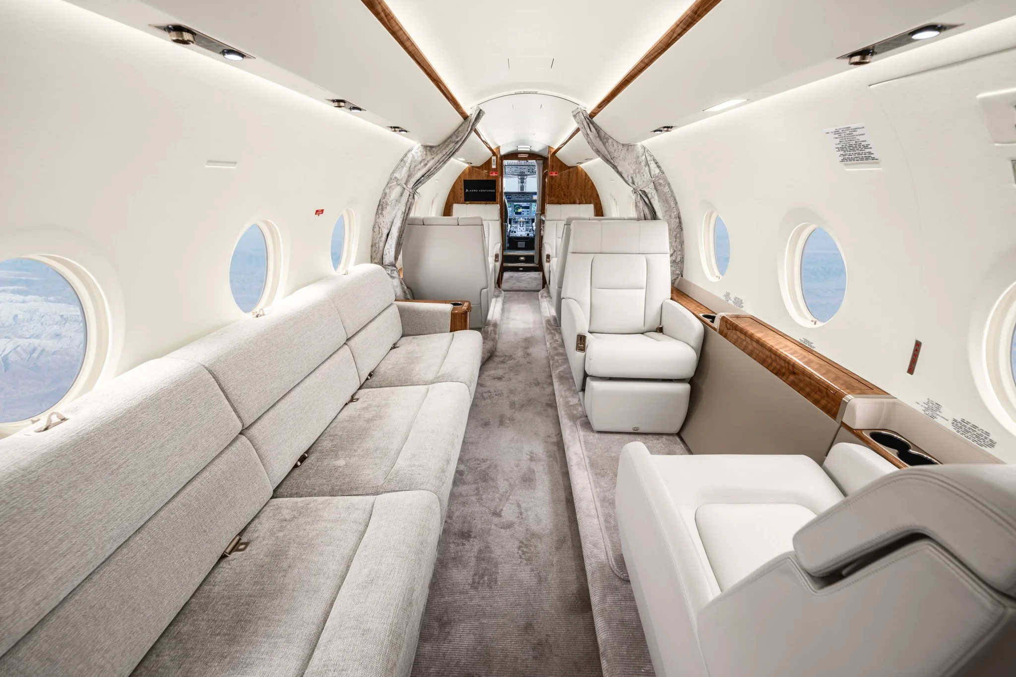 Cabin interior of a 2019 Gulfstream g280.