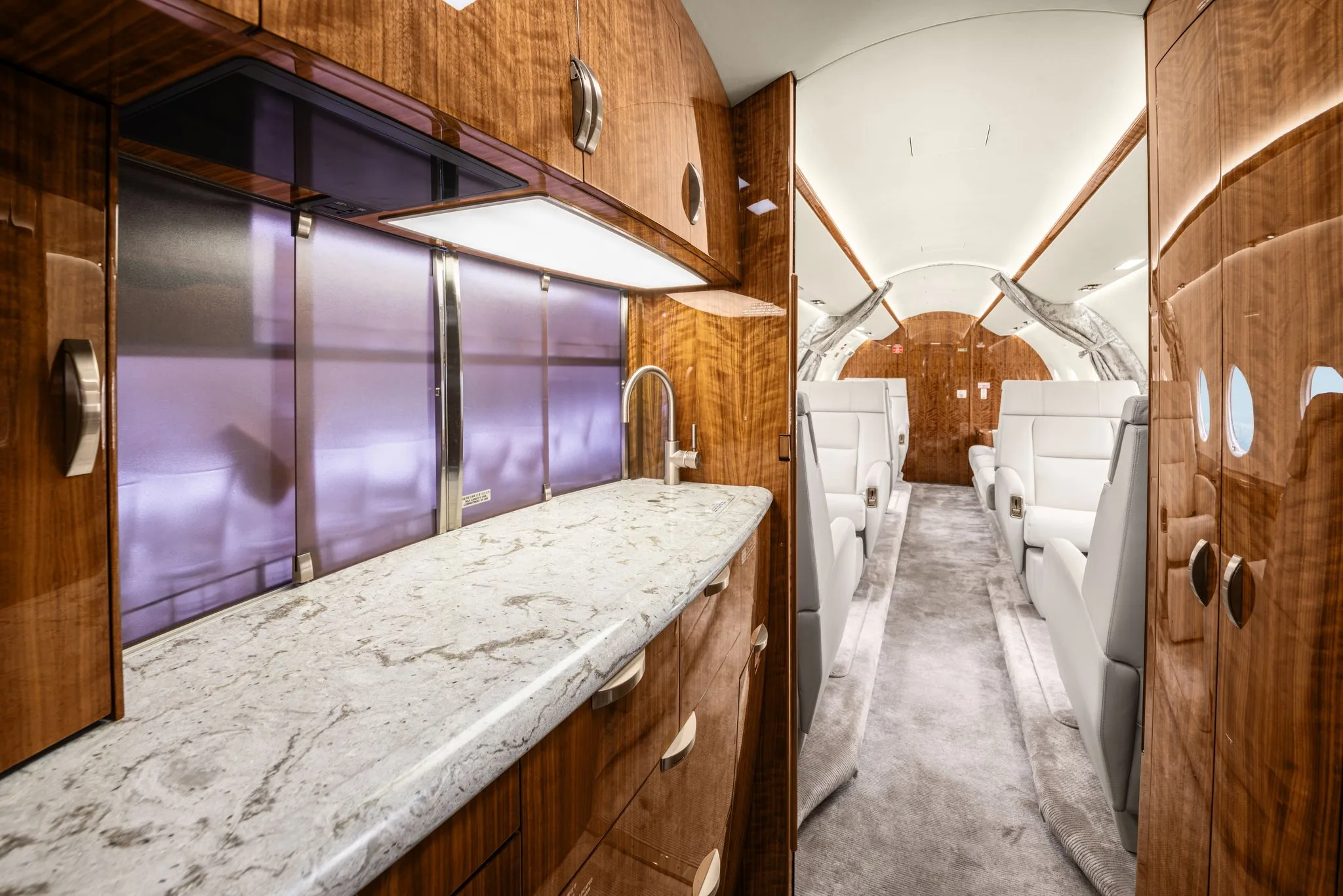 Cabin interior of a 2019 Gulfstream g280.