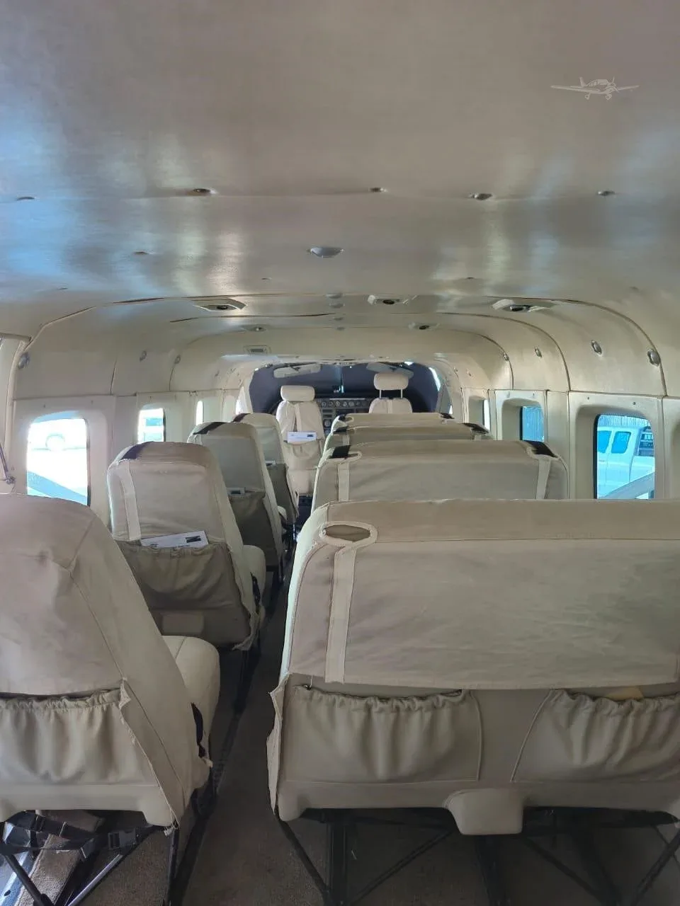 Cabin interior of a 2000 Cessna Caravan 208B Grand.