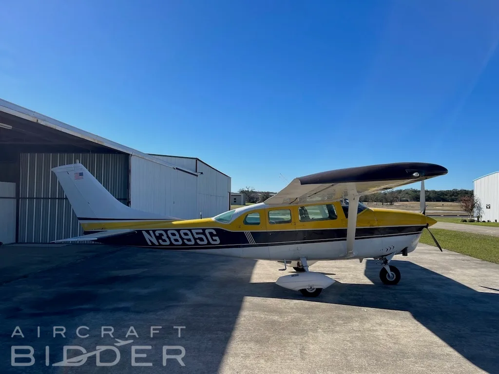 Exterior view of a 1967 Cessna TU206B, N3895G.