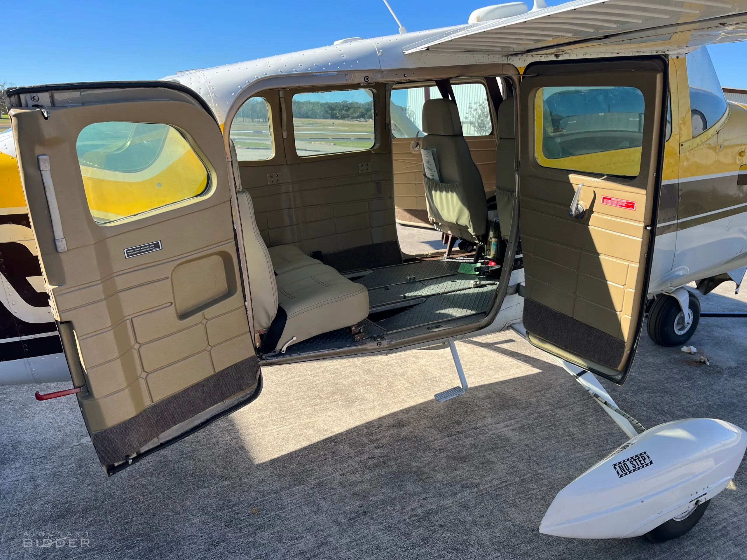 Cabin interior of a 1967 Cessna TU206B.