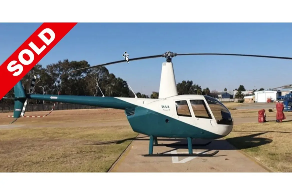 Exterior view of a 2009 Robinson R44 Raven II.