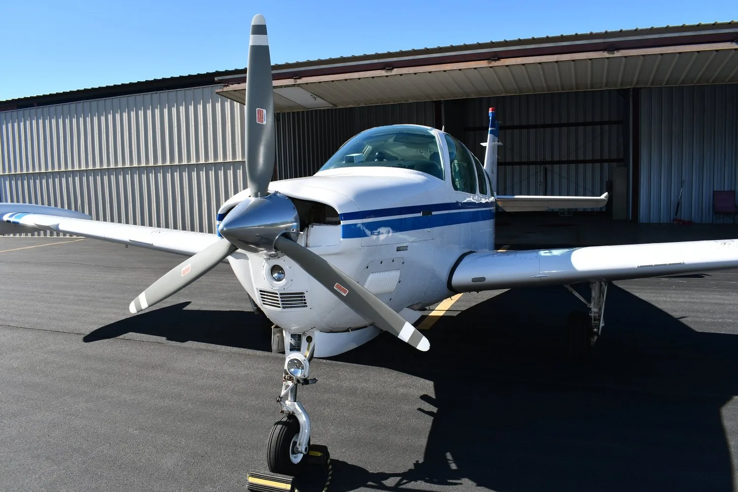 Exterior view of a 1990 Beechcraft A36 Bonanza.
