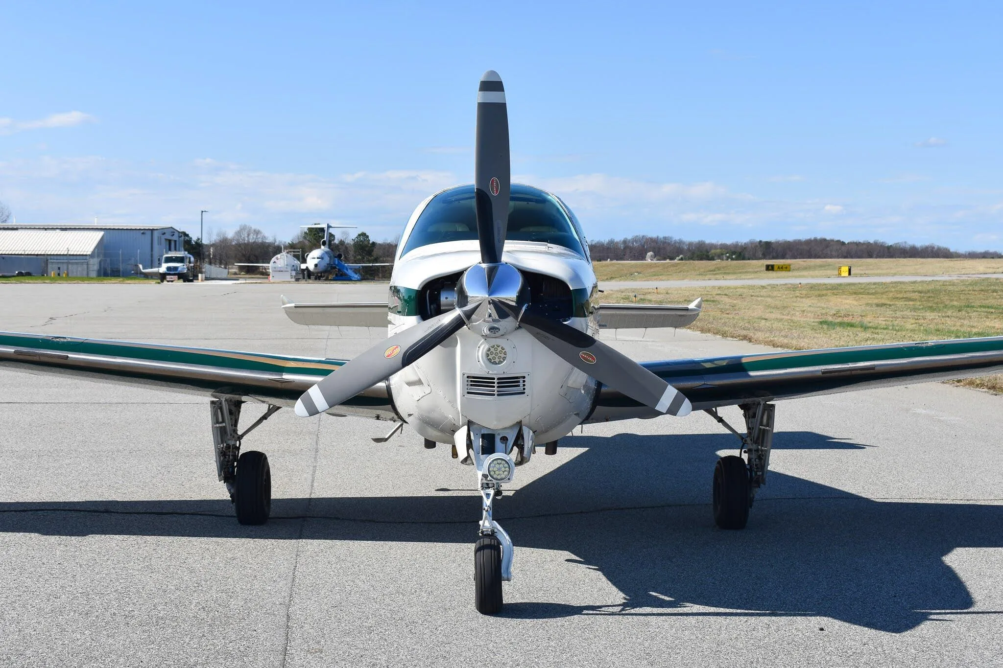 Exterior view of a 1999 Beechcraft A36 Bonanza.