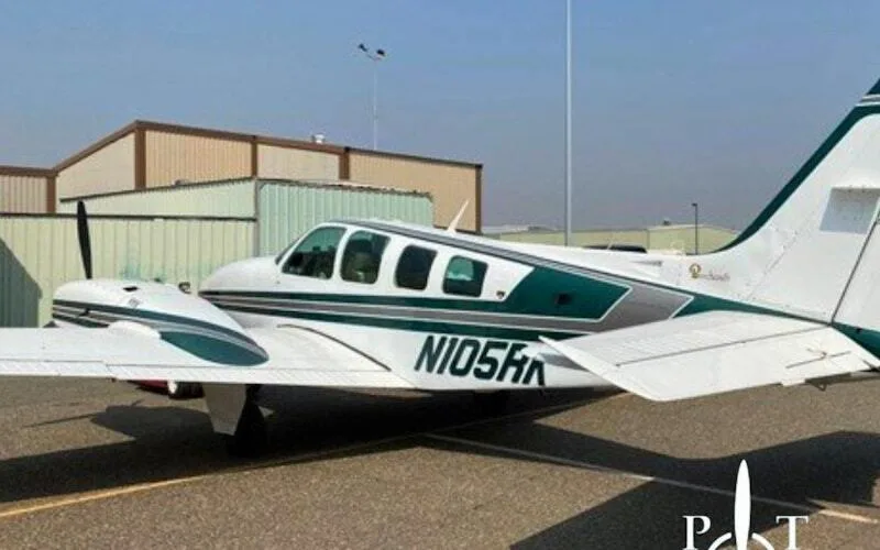 Exterior view of a 1979 Beechcraft Baron 58TC.